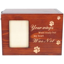 Pet Urn with Picture Frame Dog Memorial Keepsakes Cremation Wooden
