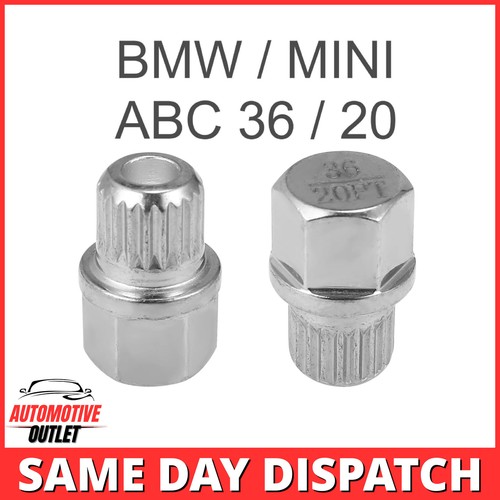 MASTER LOCKING WHEEL NUT SECURITY KEY ABC 36 / 20 SPLINE BOLT  RIBS FOR BMW MINI