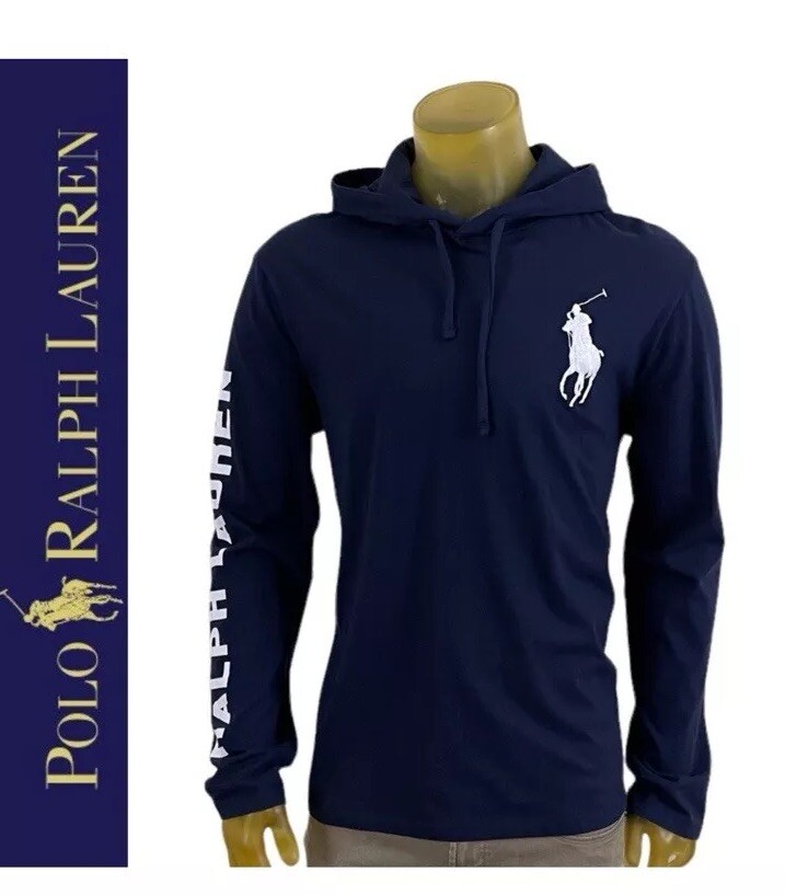 Ralph Lauren Big Pony 1967 Hoodie Lightweight Long Sleeve Pullover Large