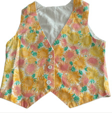 Vintage yellow sunflower handmade vest youth