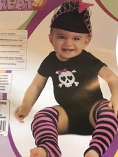 Black and Pink Skull Costume Infant 6-9 months Halloween
