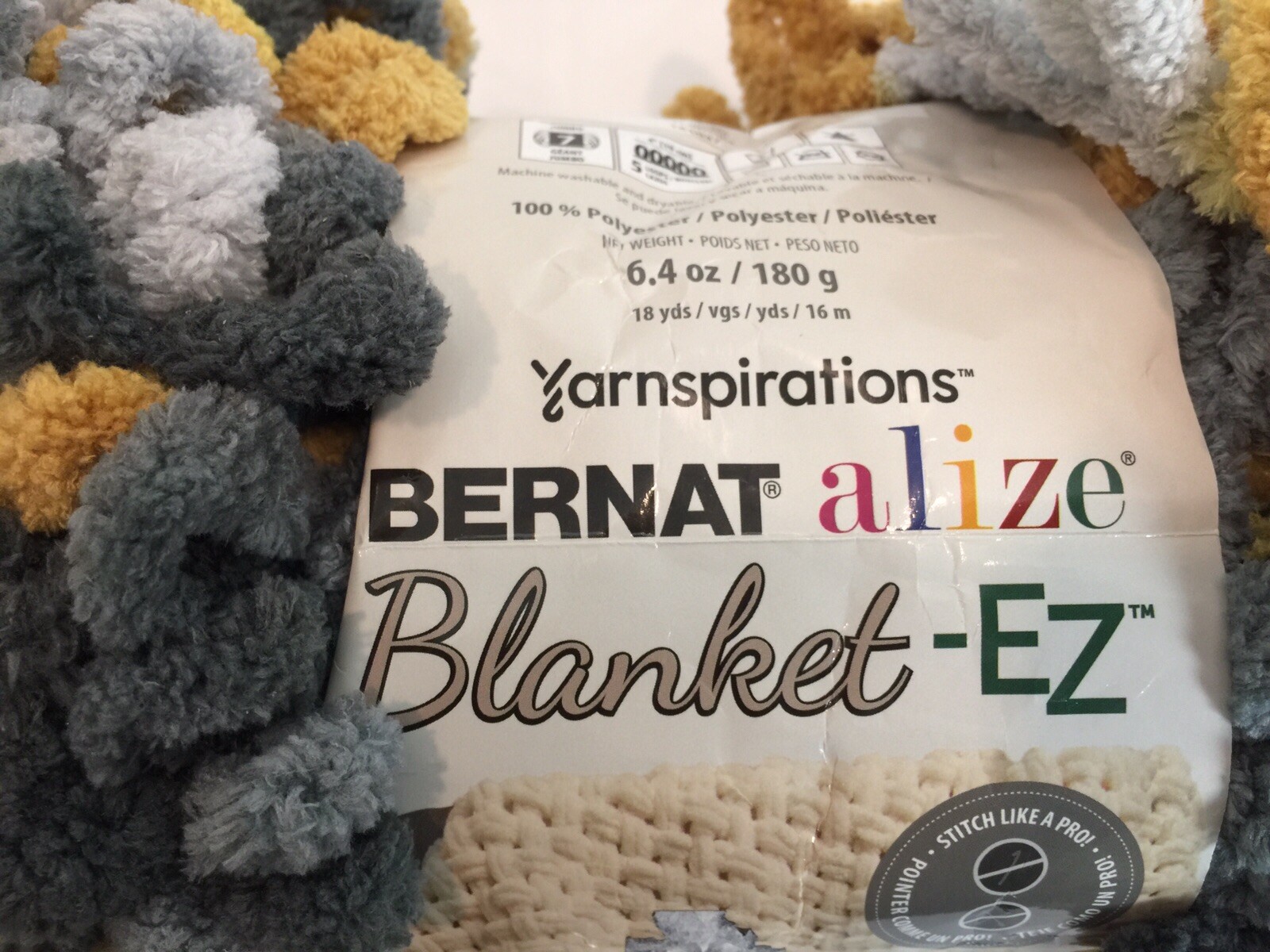 Bernat Alize Blanket EZ Yarn Harvest Grays 100 Polyester 18 Yards 7