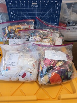 Approx 3Lbs Quality Fabric Scraps For Improv Collage/Confetti Quilt/Crumb Quilt+