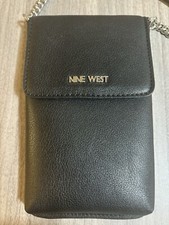 Nine West Cellphone Crossbody Bag With Card Slots Black Color Adjustable Strap