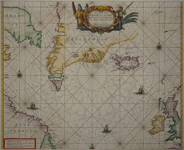 Nordatlantik - Amerika - Grönland - H. Doncker 1660 - Pas-Caerte van Groenlandt