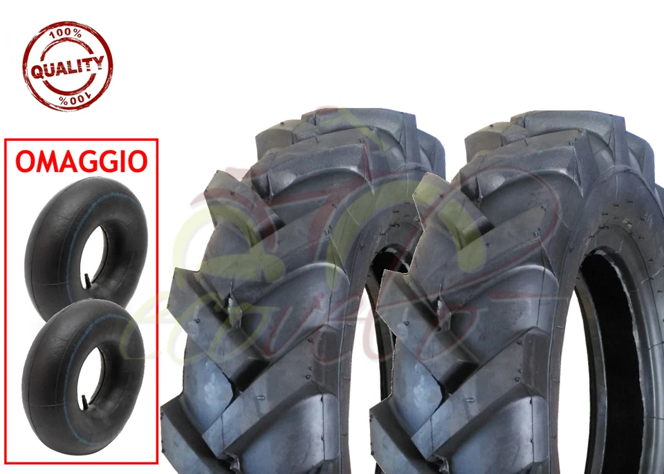 2 PNEUMATICI +CAMERE D'ARIA TRATTORINO 4.00 - 10 GOMME RUOTE COPERTONI MOTOZAPPA