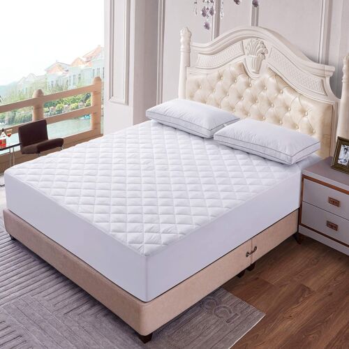 40cm EXTRA DEEP QUILTED MATTRESS PROTECTOR 100% COTTON SINGLE SMALL DOUBLE KING - Picture 1 of 19
