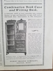 1901 Perry Mason Co Boston Ma Quartered Oak Writing Desk Furniture