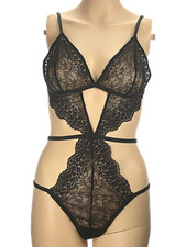  60 VICTORIAS SECRET STRAPPY EYELASH LACE TEDDY SLIP THONG LINGERIE XS S M XL