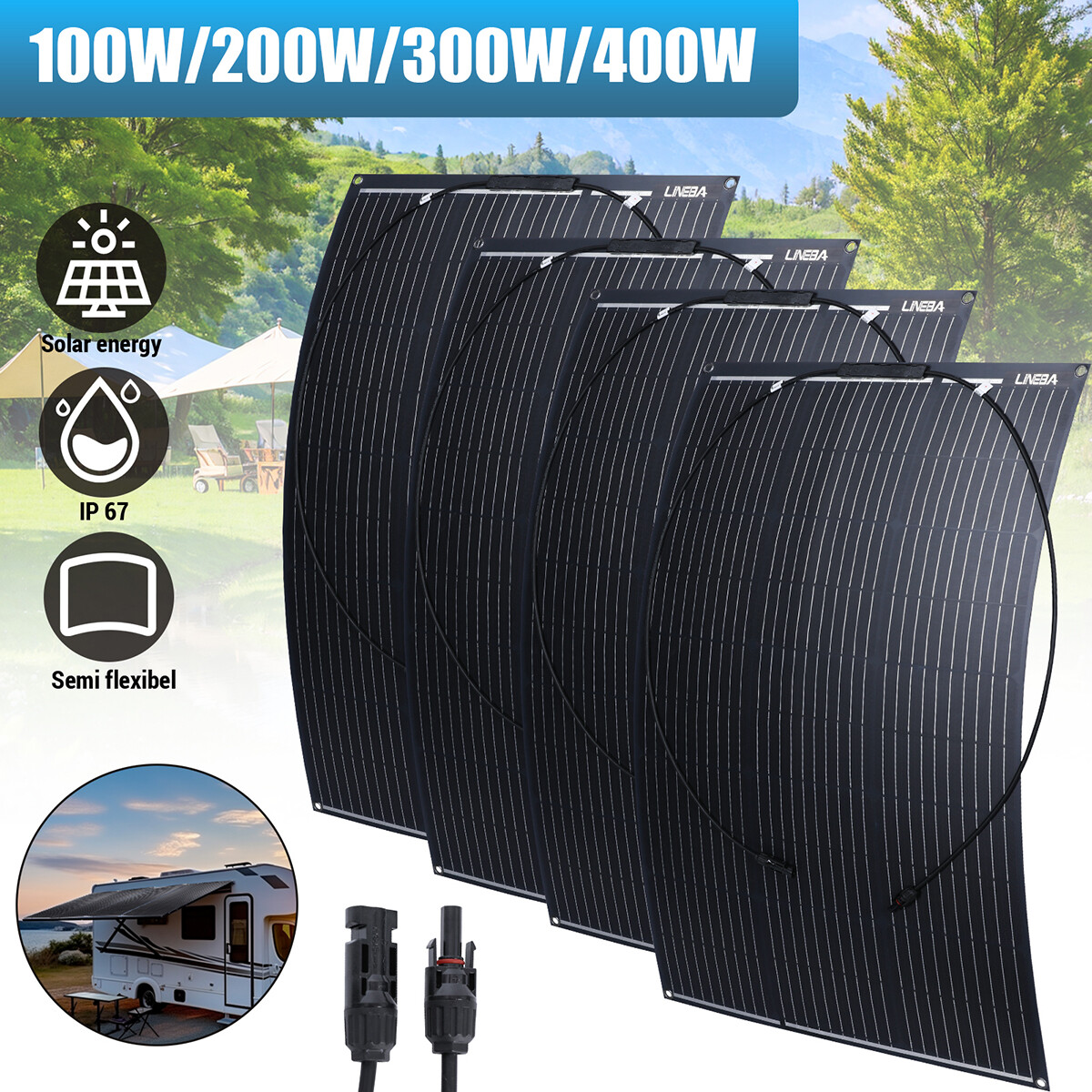 Solar Panel Ebay 600W Watt Flexible Solar Panel 18V Mono Home RV Rooftop Camping Off ...