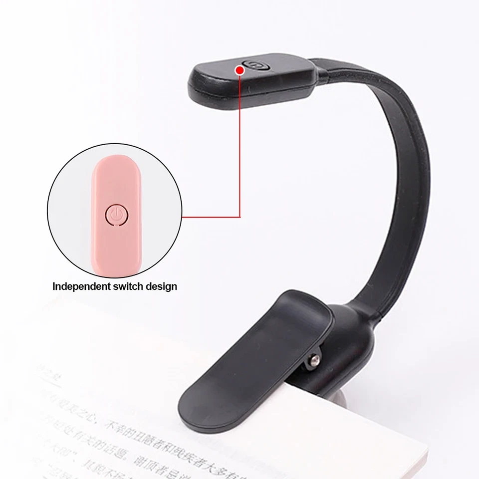 Mini Portable Clip-On Reading Lamp LED Book Night Light Clamp 3 Modes Brightness - image 3 of 4
