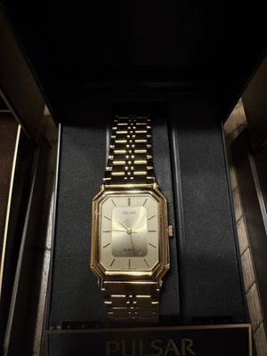 #ad Pulsar Quartz Emerald Cut Dress Watch $80.00