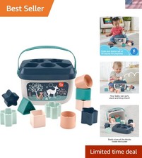 Baby's First Blocks Set of 10 - Navy Fawn Stacking Sorting Play for Infants