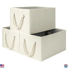 StorageWorks Storage Baskets for Shelves, Foldable Fabric Closet Storage Bins