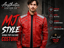 Michael Jackson Thriller Style Leather Jacket - Iconic Pop Culture Costume