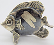 Vintage Italian Handmade Sterling Silver 925 Tropical Fish Figurine Miniature
