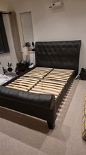 Double Bed Frame - Black Faux Leather