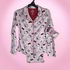 HELLO KITTY Pajama Set Girl  s Flame Resistance Size 8 NWT