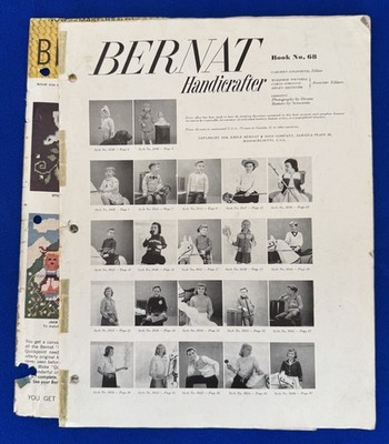 Vintage 1958 Bernat Handicrafter Knitting Magazine No. 68 for Girls & Boys