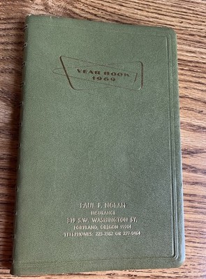 VTG Unused 1969 Pocket Calendar Agenda Planner Advertising Portland Oregon MCM