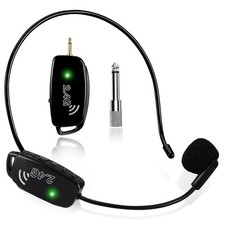 Wireless Microphone Headset MIC Cordless 2.4G Wireless Head MIC and Handheld ...