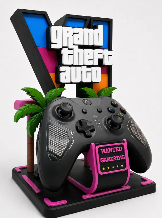Supporto porta controller ps5 xbox led GAMERTAG personalizzato GTA6 veia3dprint foto 4