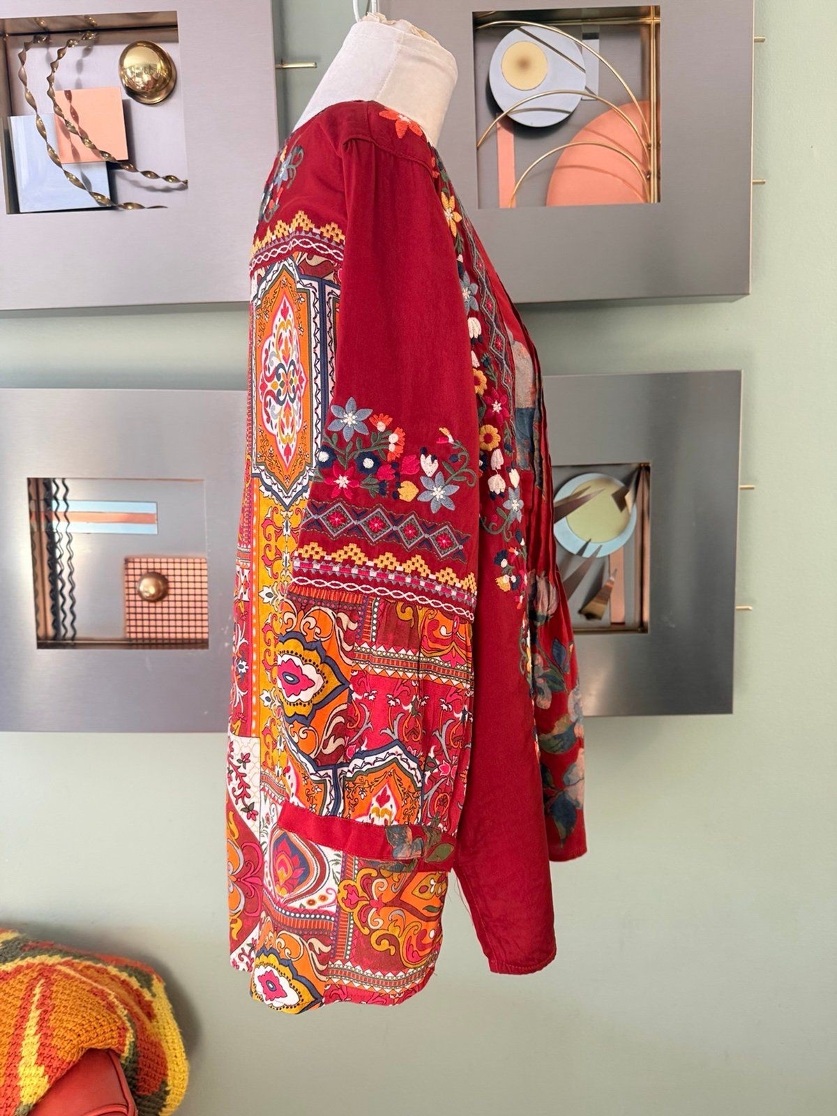 John Mark boho blouse Size Large - image 2