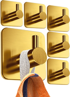 4Smile Handtuchhalter Ohne Bohren, 6Er Set, Gold - Badezimmer Handtuchhalter Aus