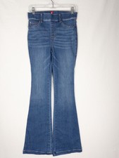 Spanx Pull On Jeans Womens PS Blue Light Wash Flare Denim High Rise Curvy