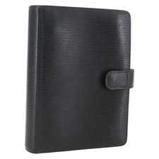LOUIS VUITTON Epi Agenda MM Day Planner Cover Black R20042 LV Auth ti3778