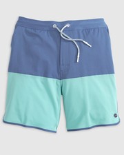 johnnie-O Tully Half Elastic 7" Surf Shorts - Scalloped Hem Monsoon
