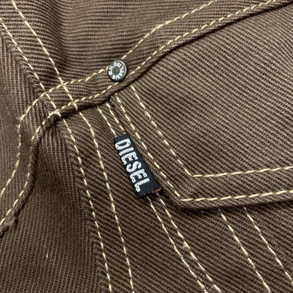 Chaqueta vaquera Diesel para mujer con logotipo bordado marrón talla M Western Y2K años 2000 Foto 4 de 4