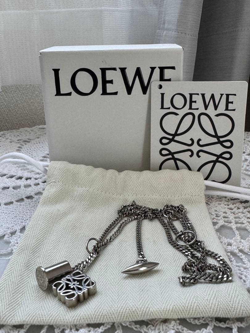 LOEWE Anagram Personalization Necklace Metal Palladium Silver From