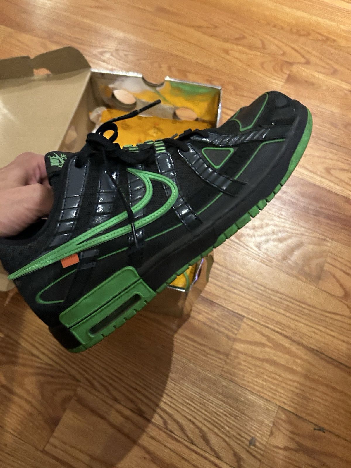 OFF WHITE X NIKE Taglia 13 Nike Air Rubber Dunk x Off White Low Green Strike