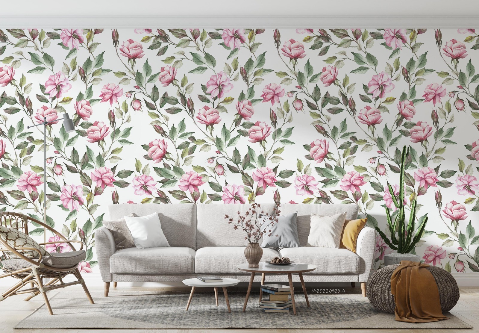 3D Flower Leaves Watercolor Pattern Wall Murals Wallpaper Murals Wall Sticker 1