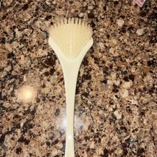 Vintage AVON Bath Shower Brush Long Handle Back Dry 15" Ivory Bristles 