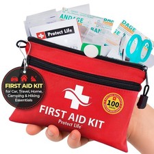 Protect Life 100-Piece Travel First Aid Kit - Waterproof Emergency Supplies