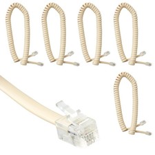 7 ft Uncoiled/1.33 ft Coiled Telephone Handset Cord, with RJ9 4P4C Connecto...