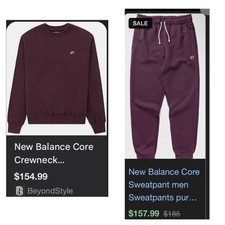 New Balance Core Crewneck and Sweatpants SET  NEW SOLD OUT RETAIL 340