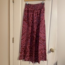 New Sundance Himari Floral Wide Leg Pants in Sangria Small Boho Cottage Travel