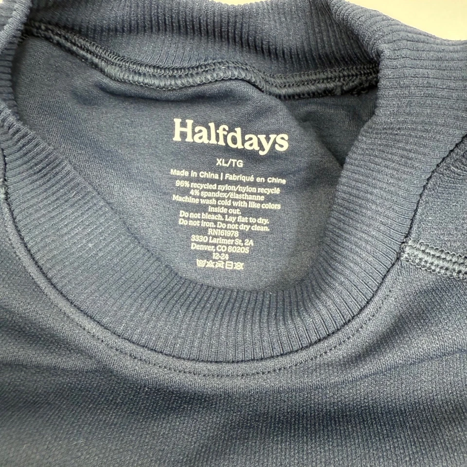Halfdays 女式 XL 海军蓝 Elite Johnson 上衣长袖打底全新带标签 — 第 4/4 张图片