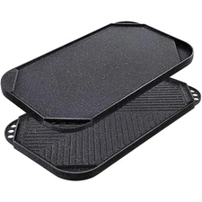 Cast Aluminum Nonstick Griddle Grill Pan - Ideal for Steaks, Pancakes, and BBQ