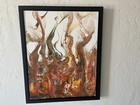 DAT Abstract Acrylic Painting Canvas Framed Original Signed 2025. 16”x20” framed
