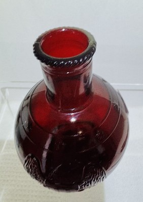VNTG Wheaton NJ Ruby Red Glass Fire Extinguisher Bottle Eagle Shield&Stars 60 s