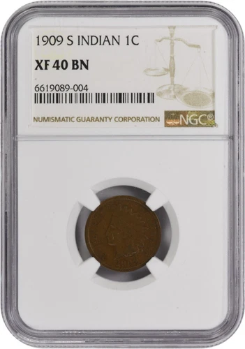 1909-S Indian Cent EF40 NGC