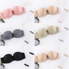 Bra Strapless Women Bridal Invisible Clear Back Straps Push Up Multiway Padded