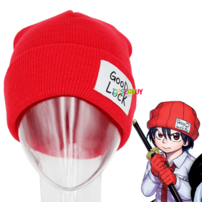 Anime UNDEAD Unluck Good Luck Wool Knitted Hat Red Beanies Hat