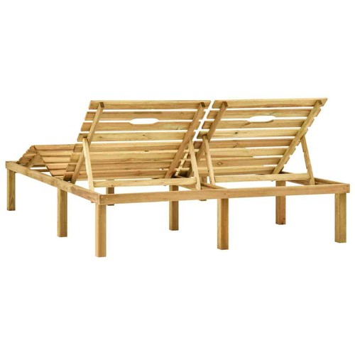 Doppelliege Sonnenliege Holz Gartenliege Kiefernholz Liegestuhl Gartenstuhl Größ - Bild 13 von 25