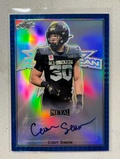 CODY SIMON Ohio State 2020 Leaf Army All-American Blue Metal AUTO # 8/25