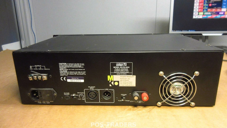 INTER-M PA-9324 Public Address Power Amplifier 240 watts (mono) 70Hz to 18kHz - Bild 3 von 4